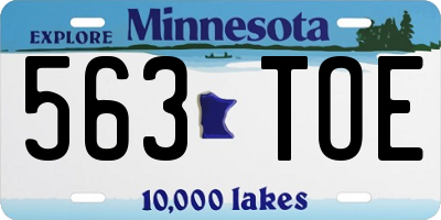 MN license plate 563TOE