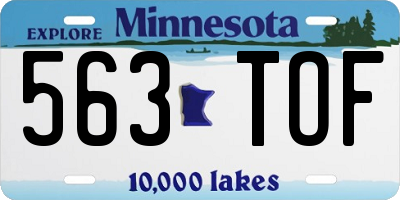 MN license plate 563TOF