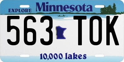MN license plate 563TOK