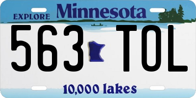 MN license plate 563TOL