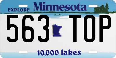 MN license plate 563TOP