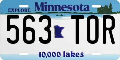 MN license plate 563TOR