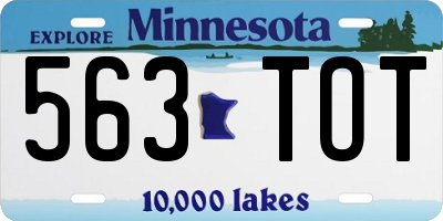 MN license plate 563TOT