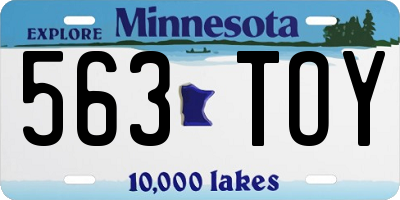 MN license plate 563TOY