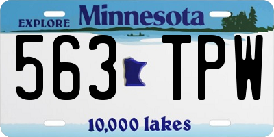 MN license plate 563TPW