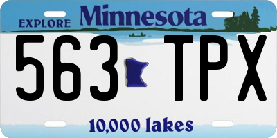 MN license plate 563TPX