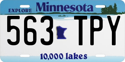 MN license plate 563TPY