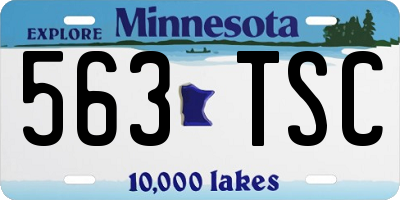 MN license plate 563TSC
