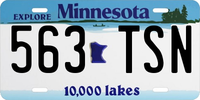 MN license plate 563TSN