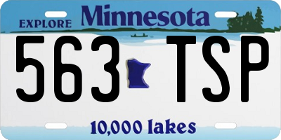 MN license plate 563TSP