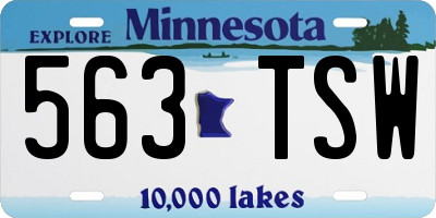 MN license plate 563TSW