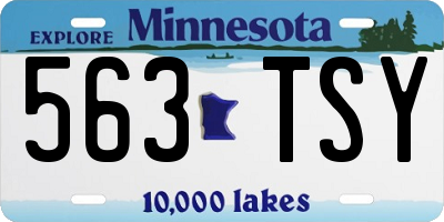 MN license plate 563TSY