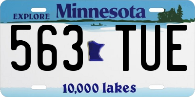 MN license plate 563TUE