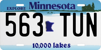 MN license plate 563TUN