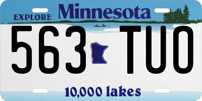 MN license plate 563TUO