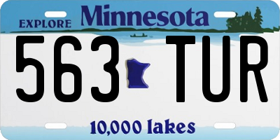 MN license plate 563TUR