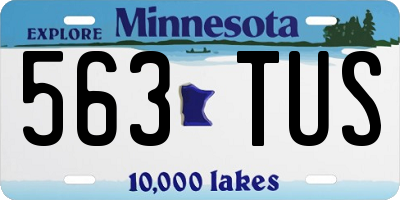 MN license plate 563TUS