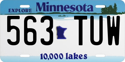 MN license plate 563TUW