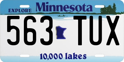 MN license plate 563TUX