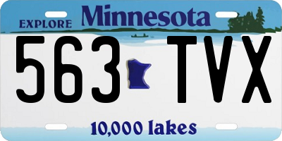 MN license plate 563TVX