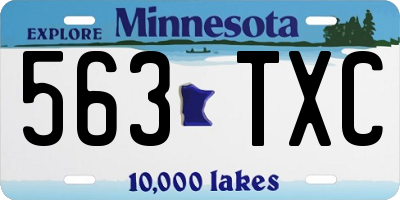 MN license plate 563TXC