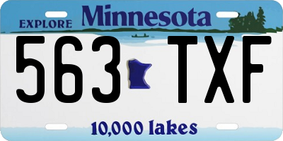MN license plate 563TXF
