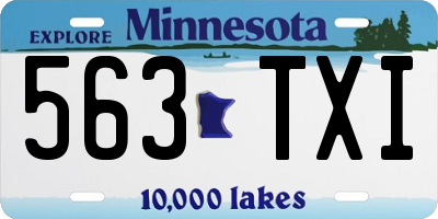 MN license plate 563TXI