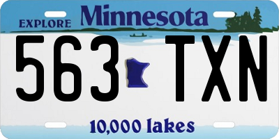 MN license plate 563TXN