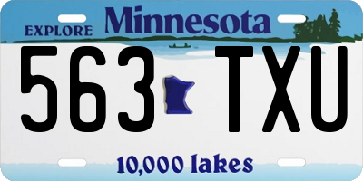 MN license plate 563TXU