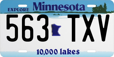 MN license plate 563TXV