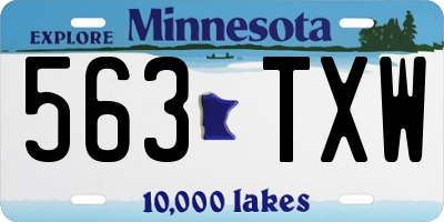 MN license plate 563TXW