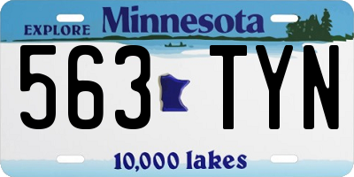 MN license plate 563TYN