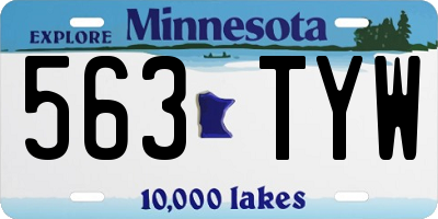 MN license plate 563TYW