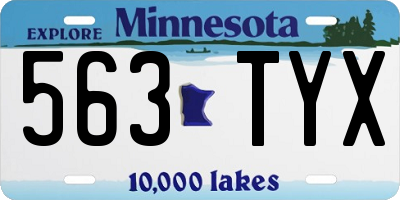 MN license plate 563TYX