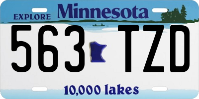 MN license plate 563TZD