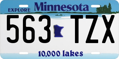 MN license plate 563TZX