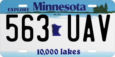 MN license plate 563UAV
