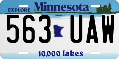 MN license plate 563UAW