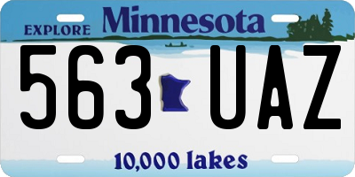 MN license plate 563UAZ