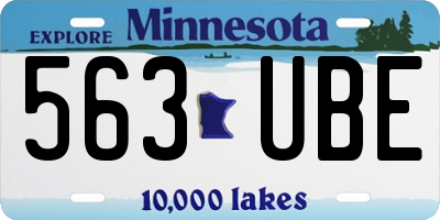MN license plate 563UBE