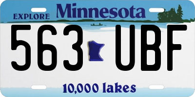 MN license plate 563UBF