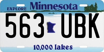MN license plate 563UBK