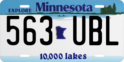 MN license plate 563UBL
