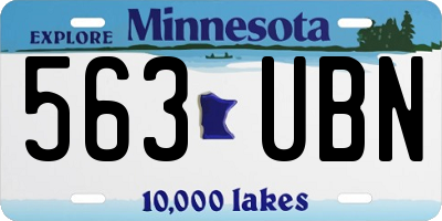 MN license plate 563UBN