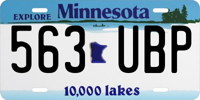 MN license plate 563UBP