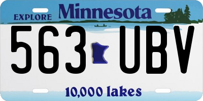 MN license plate 563UBV