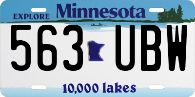 MN license plate 563UBW