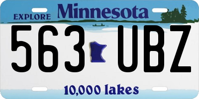MN license plate 563UBZ