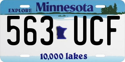MN license plate 563UCF