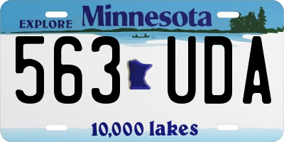 MN license plate 563UDA